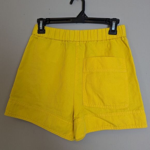 COS Yellow Cotton Shorts – High Rise Pull-On – Size 2 - Picture 6 of 9
